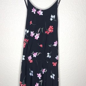EXPRESS Black Long Flower Dress SizeS Petite